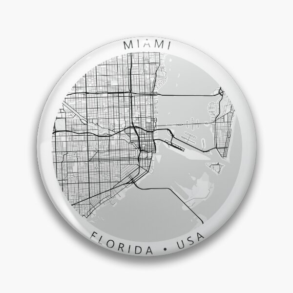 Artikelvorschau, Karte von Miami, Florida, USA (Thema 1) entworfen und verkauft von Mapnify.