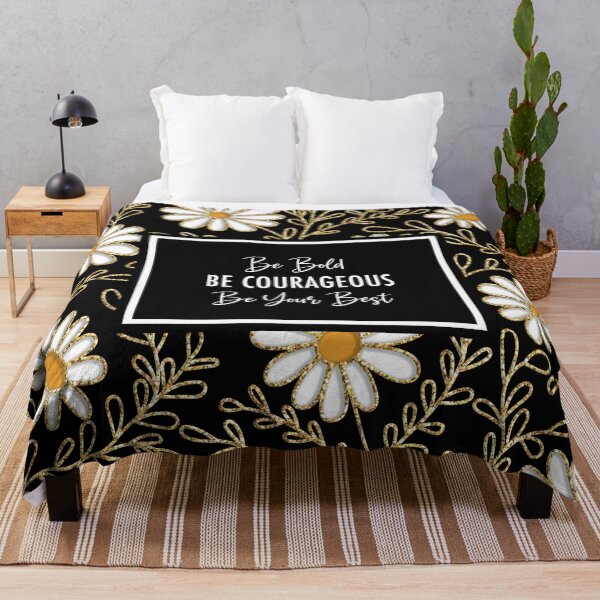 Artikelvorschau, Inspirierend Sei mutig Mutig Beste Schwarz Weißgold Blumen entworfen und verkauft von tsuttles.