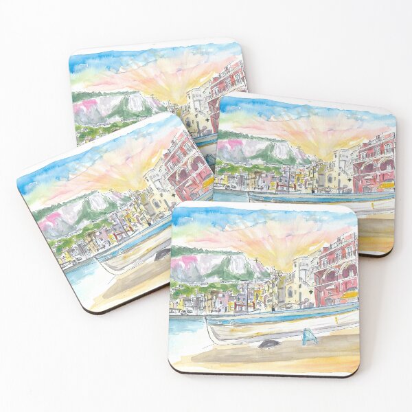 Item preview, Marina Grande Boat And Port Scene On Capri Island Italy designed and sold by artshop77.