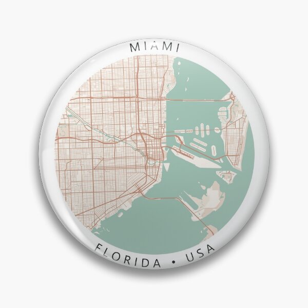 Artikelvorschau, Karte von Miami, Florida, USA (Thema 2) entworfen und verkauft von Mapnify.
