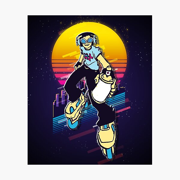 Vista previa del artículo con la obra «Jet Set Radio - Ritmo *retro de los 80*», diseñado y vendido por MyRetroArt.