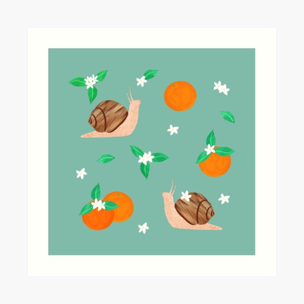 Snails and Oranges Art Print