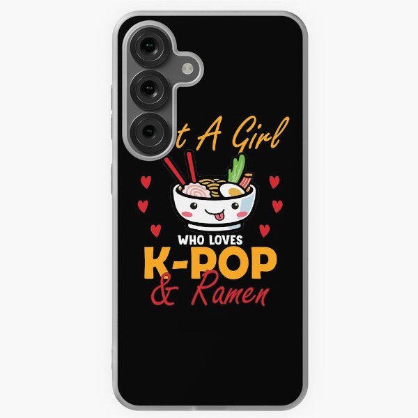Item preview, Just A Girl Who Loves Ramen And K-pop Funny K-pop Japanese Ramen Noodles Anime Cartoon Three Girls Music Korean Pop Lover Gift designed and sold by JustBeHappyy.