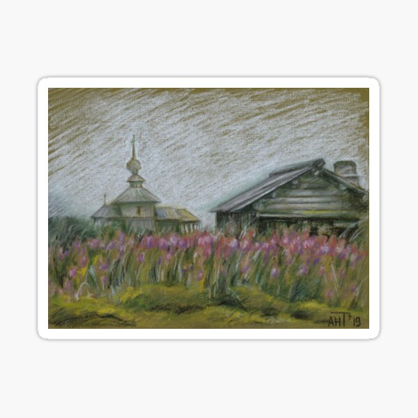Item preview, Wooden church and house on Solovki islands designed and sold by stasia-ch.