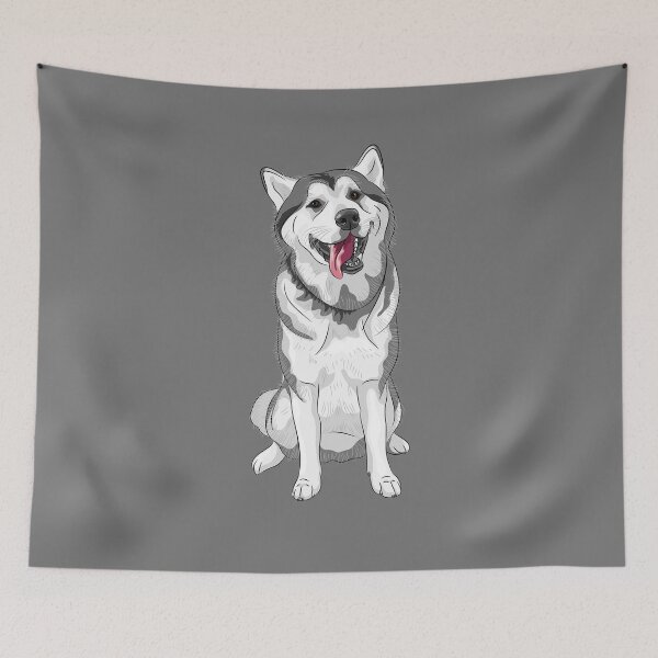 Item preview, White and Grey Husky - Dog Art designed and sold by FunnyPetNation.
