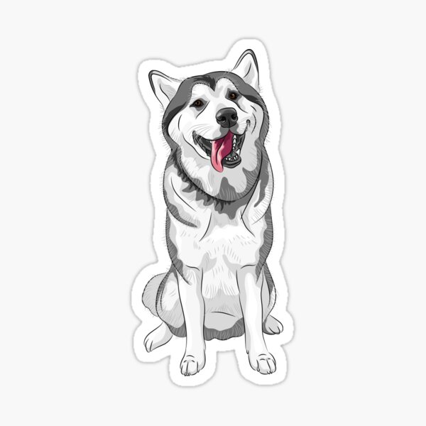Item preview, White and Grey Husky - Dog Art designed and sold by FunnyPetNation.