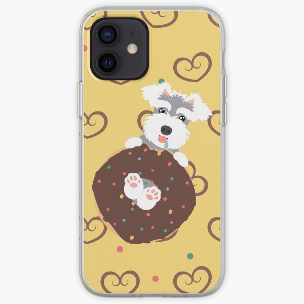 Love Miniature Schnauzer and Donut iPhone Soft Case