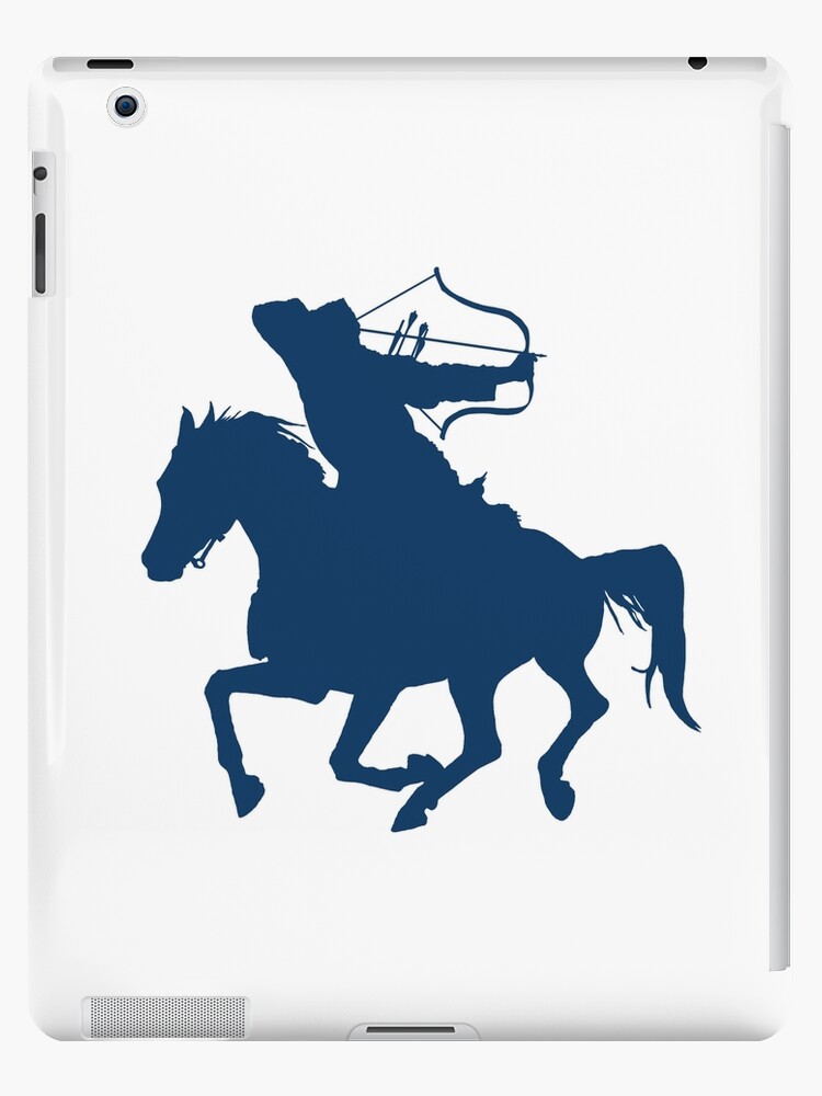 Horse archer silhouette - blue | iPad Case & Skin