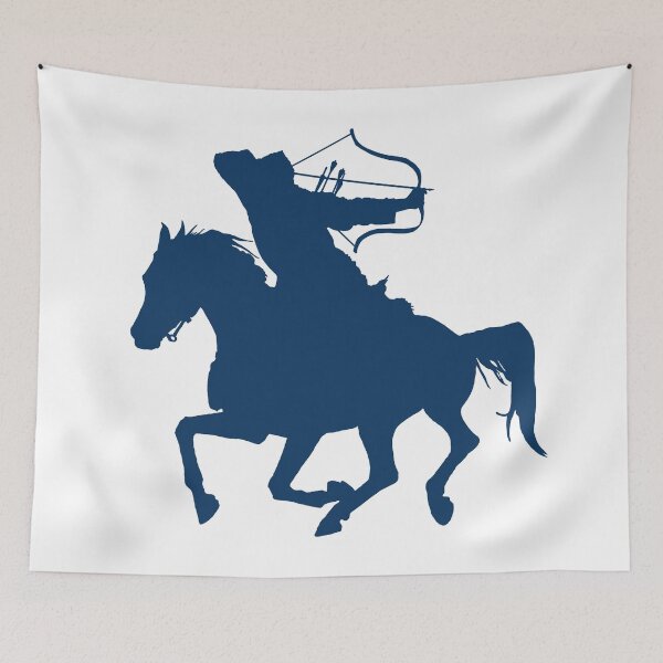 Item preview, Horse archer silhouette - blue designed and sold by NerdScribblings.