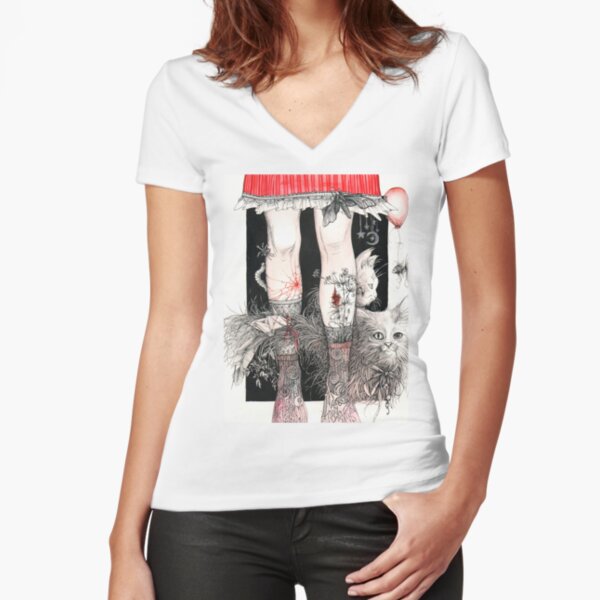 Legs Fitted V-Neck T-Shirt