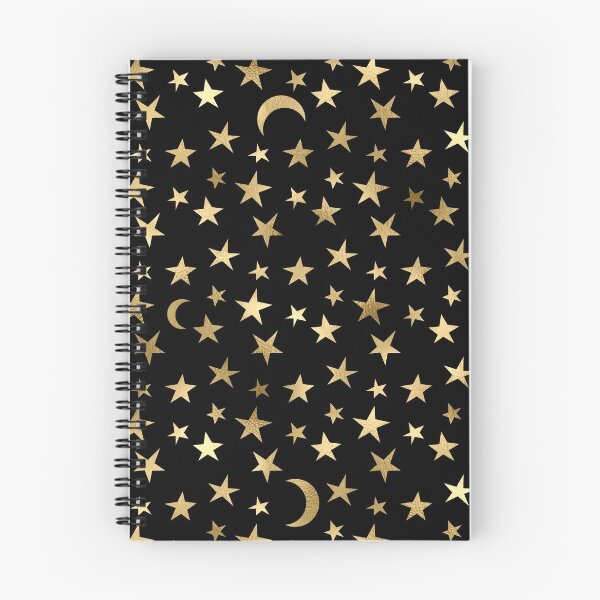 Item preview, Gold stars and crescent on a black background designed and sold by AnnieHochmann.