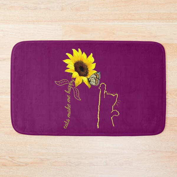 Item preview, Cats Make Me Happy - Sunflower Butterfly and Sunshine Kitty - Cute Gift for Cat Lover for Cat Mother and Pet Owner - Cat Design Tee for Women and Girls designed and sold by WG-Factory.