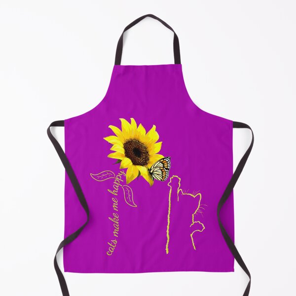 Item preview, Cats Make Me Happy - Sunflower Butterfly and Sunshine Kitty - Cute Gift for Cat Lover for Cat Mother and Pet Owner - Cat Design Tee for Women and Girls designed and sold by WG-Factory.