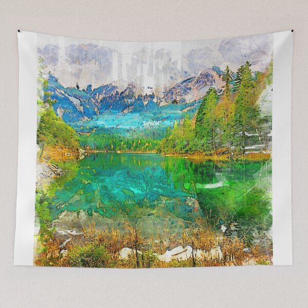 Item preview, Abstract Scenic Lake Germany. For Nature Lovers. designed and sold by ColortrixArt.