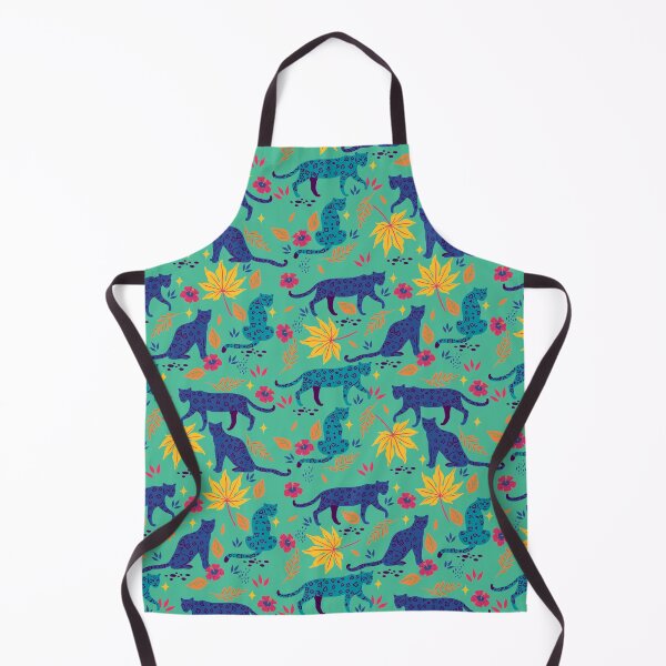 Item preview, tropical pattern with jaguars designed and sold by burbura.