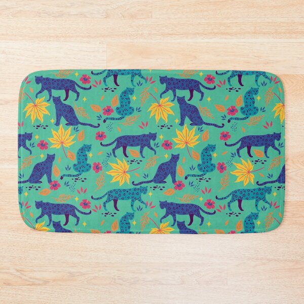 Item preview, tropical pattern with jaguars designed and sold by burbura.