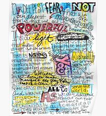 Marianne Williamson Quote - "Our deepest fear is not that we are inadequate" Poster