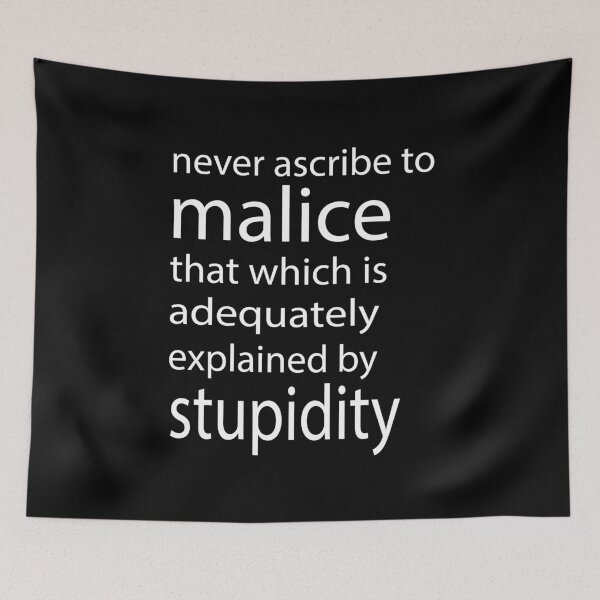 Item preview, Malice Versus Stupidity designed and sold by GeekHeadDesigns.