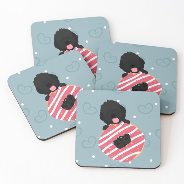 Item preview, Love Black Cockapoo Cavapoo Cavoodle Dog and Donut designed and sold by Lulupainting.