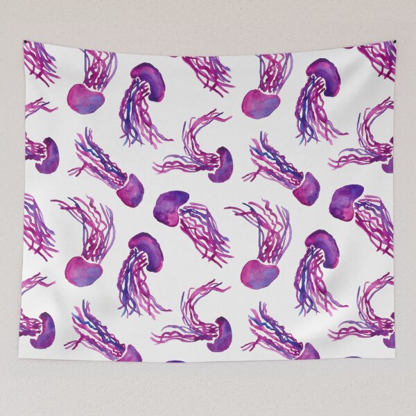Item preview, Purple & Magenta Jellyfish - Ocean Watercolor Illustrations designed and sold by Gardenia Watercolors.
