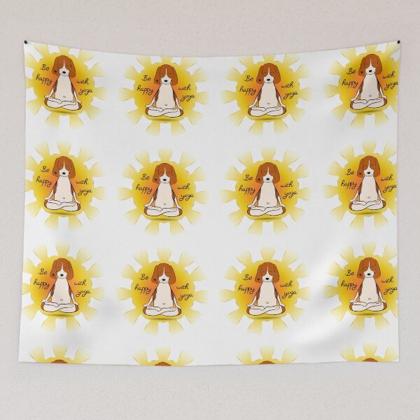 Item preview, Be Happy with Yoga : morning exercises, dog design,   designed and sold by MichaelGrace.