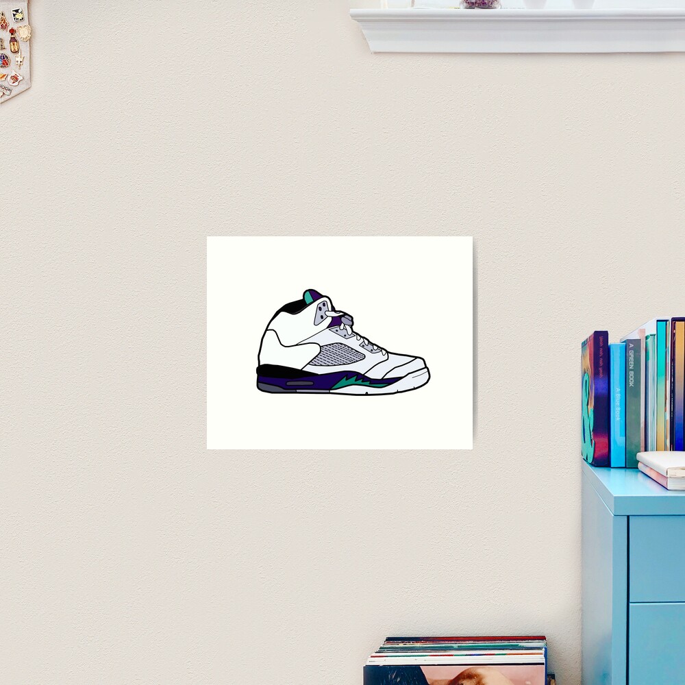 Letmedrawyourpicture Air Jordan 5 White Grape Art Print