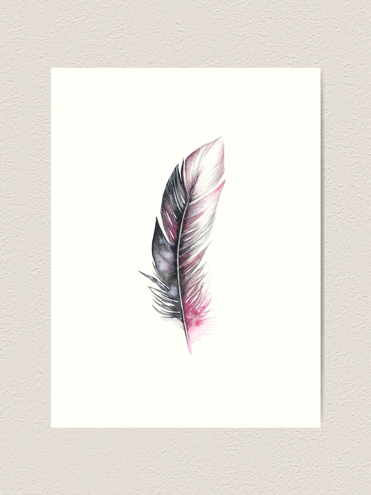 Watercolor Feather Art" Art Print By Willowheath | Redbubble