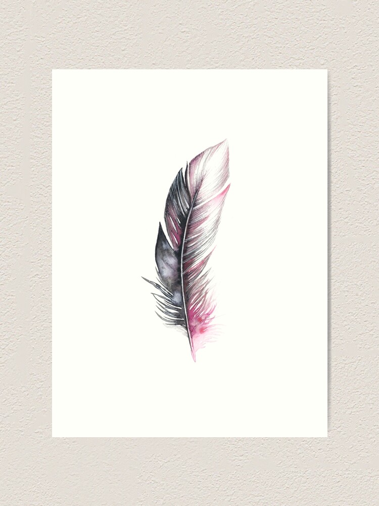 Alternate view of Watercolor Feather Art Art Print
