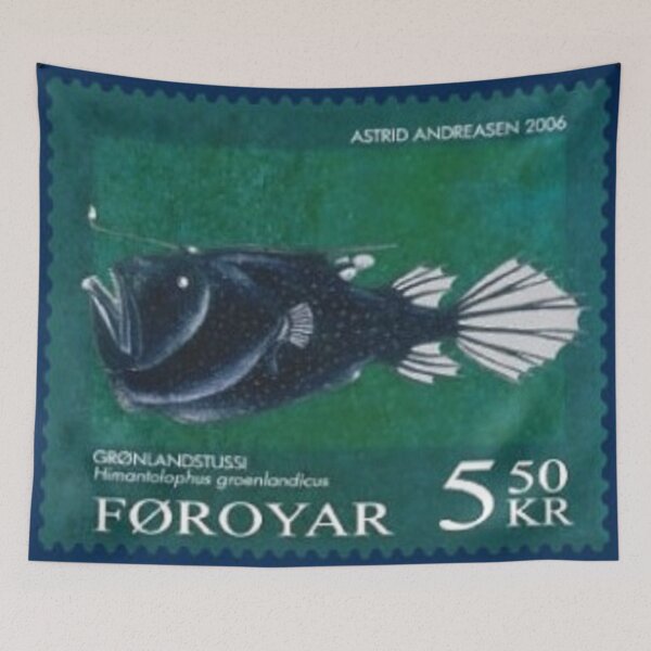 Item preview, Atlantic footballfish stamp designed and sold by ZoologyKat.