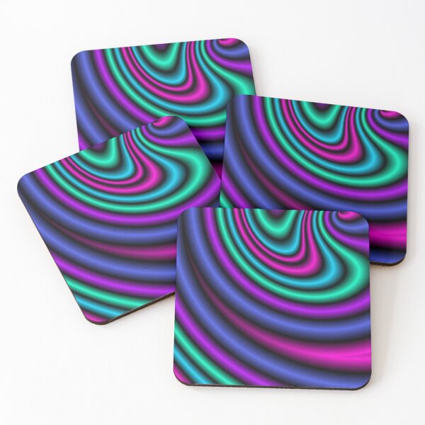Item preview, Geometric shapes-curly/wavy - purple/green/blue shades designed and sold by wiwiart.