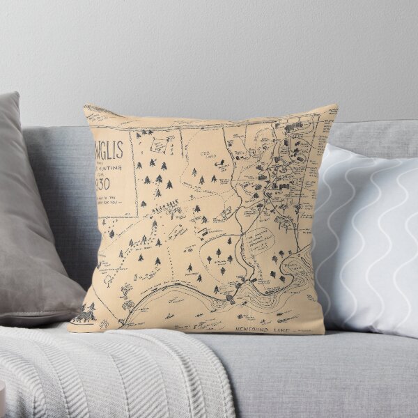Camp Mowglis Map - 1930 Throw Pillow