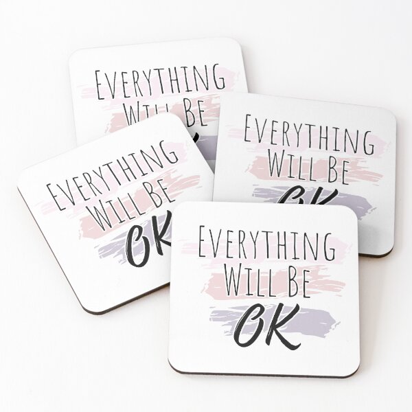 Item preview, Everything Will Be Ok - Text with Pink and Purple Pastels designed and sold by TheMajesticGoat.