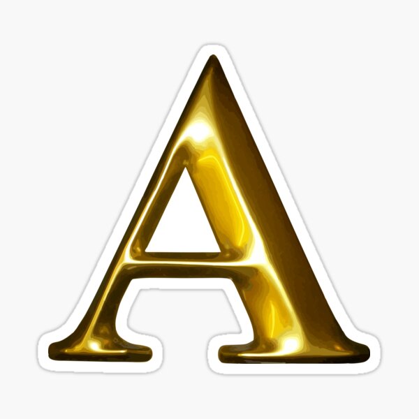 Gold Letter A Sticker