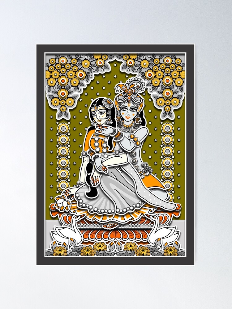 Wall Poster radhaipa chant hare krishna Wall Poster Print on Art