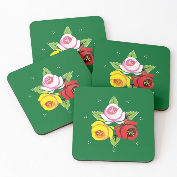 Item preview, Canal Roses Trio Green Background designed and sold by Running-Duck.