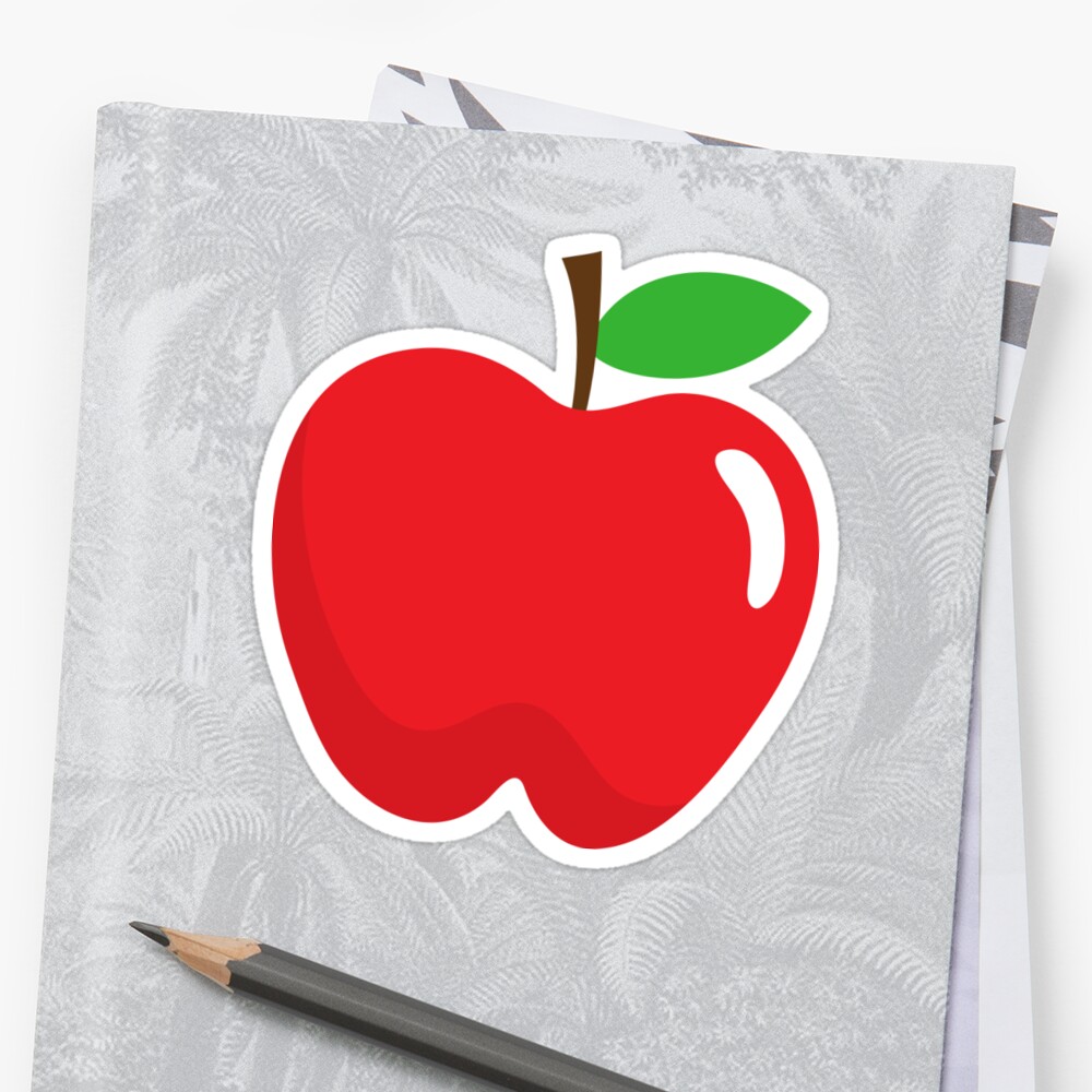 red-apple-sticker-sticker-by-mhea-redbubble