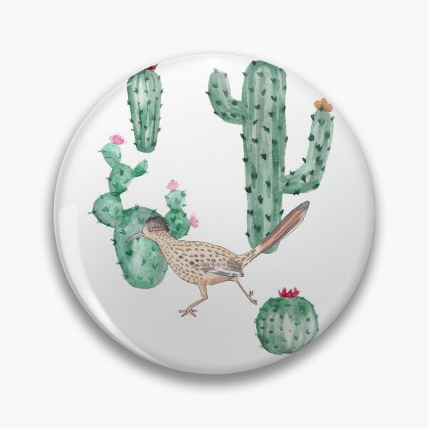 Item preview, Roadrunner with cacti cactus desert bird art designed and sold by TheWaterBirds.