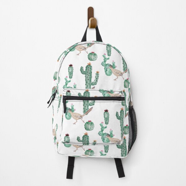 Item preview, Roadrunner with cacti cactus desert bird art designed and sold by TheWaterBirds.