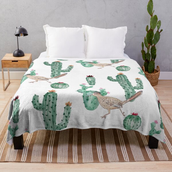 Item preview, Roadrunner with cacti cactus desert bird art designed and sold by TheWaterBirds.