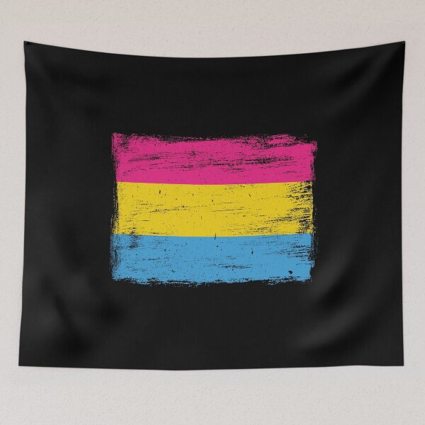 Item preview, Pansexual Pride Flag - Vintage Paint - Pink Yellow Blue designed and sold by UBUCO.