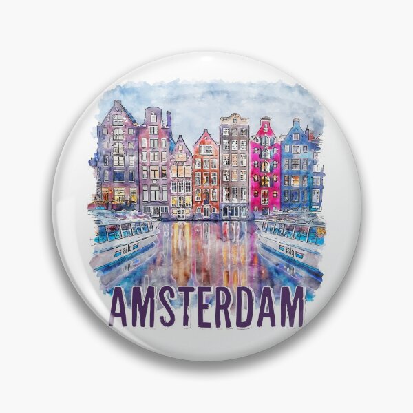 Aperçu de l'œuvre amsterdam, broches amsterdam, impression d'art amsterdam, peinture amsterdam, impression amsterdam, broche amsterdam, créée et vendue par memfisss.