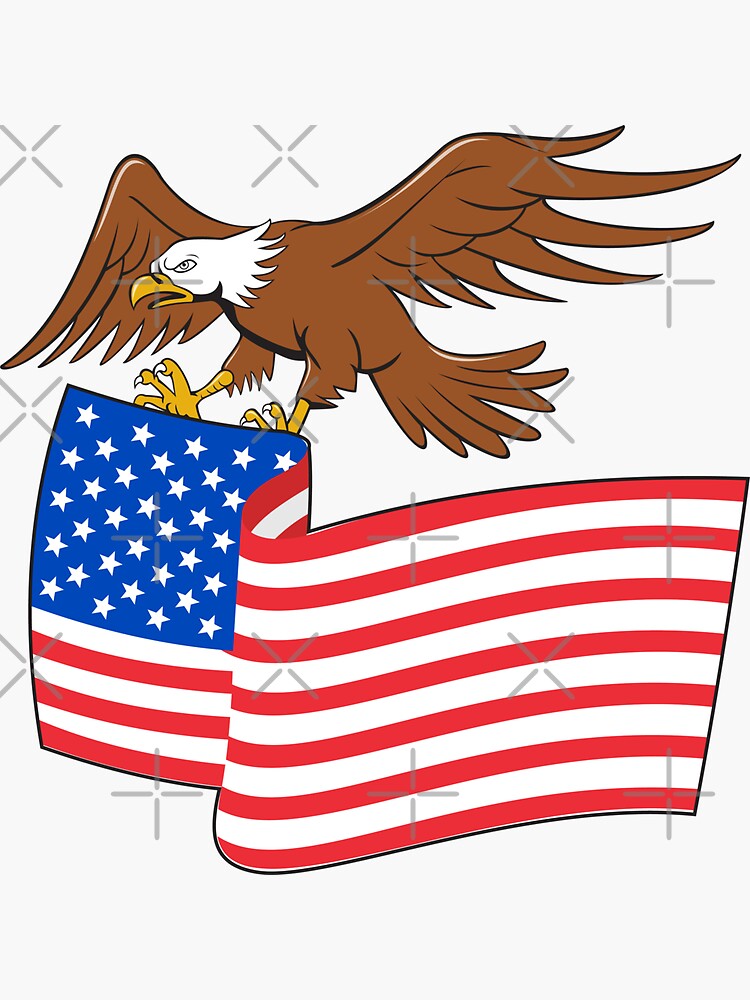 Eagle Carrying the American Flag on Large Base