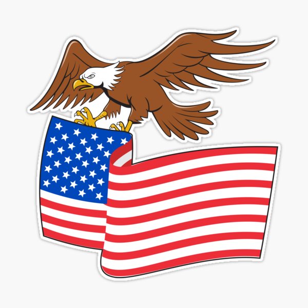 Eagle Carrying the American Flag on Large Base