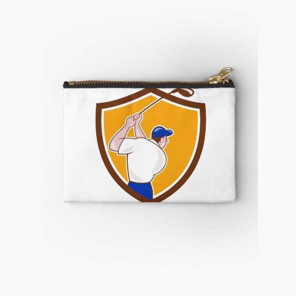 Item preview, Golfer Swinging Club Crest Cartoon designed and sold by patrimonio.