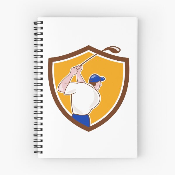 Item preview, Golfer Swinging Club Crest Cartoon designed and sold by patrimonio.