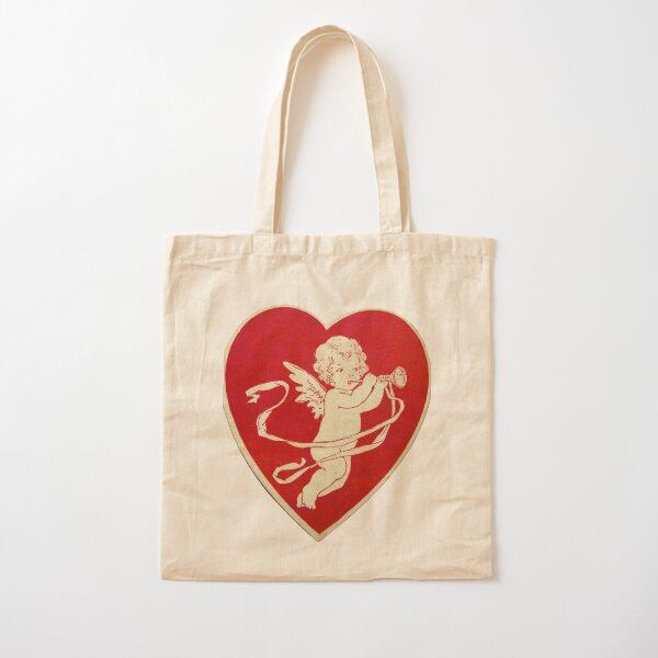 Corazón rojo del día de San Valentín Bolsa de algodón