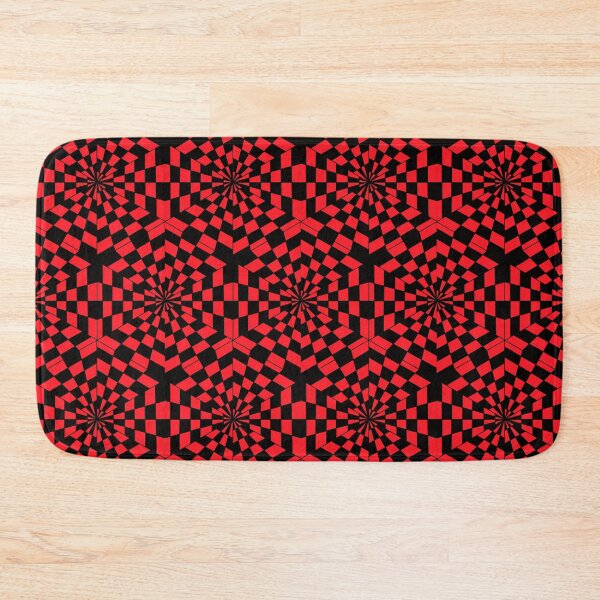 Item preview, Hexagon Checkered Tesselating - Black on Red Monochrome designed and sold by NoMatterLab.