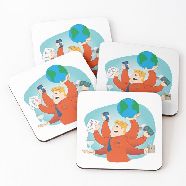 Item preview, Illustration representing Person man with multiple arms doing multitasking. Ideal for advertising and institutional material designed and sold by LucianoCosmo.