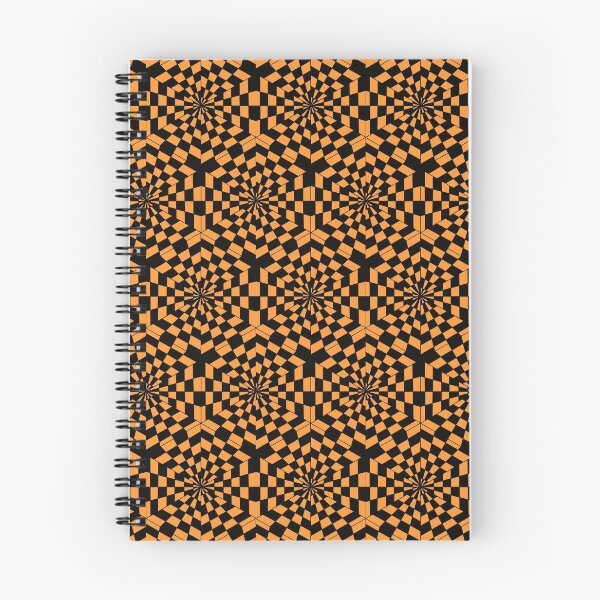 Item preview, Hexagon Checked Pattern - Black on Orange Monochrome designed and sold by NoMatterLab.