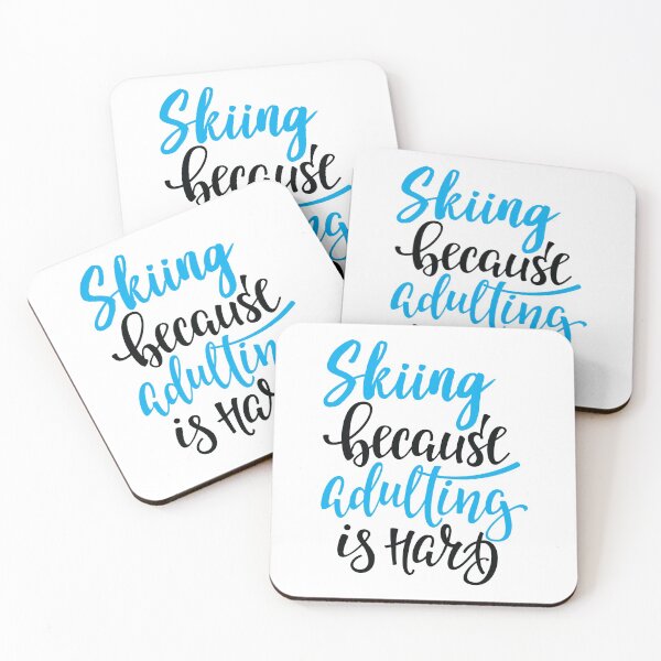 Item preview, Skiing Because Adulting Is Hard designed and sold by ProjectX23.